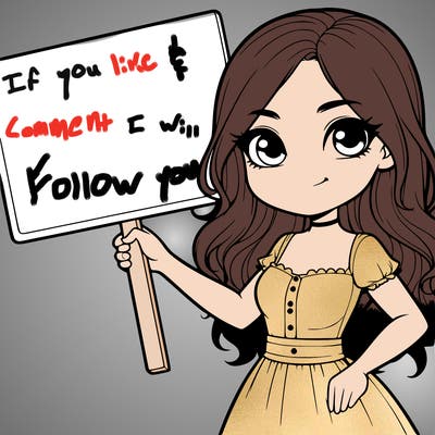 realistic girl holding blank sign