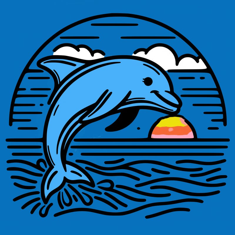dolphin in a sunset