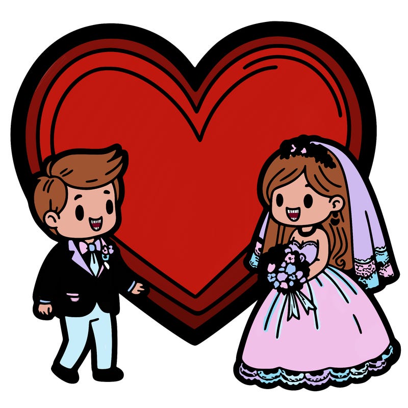 a big heart with someone getting married