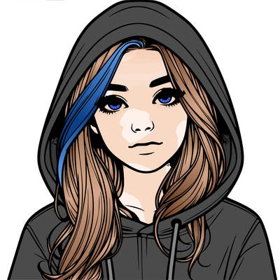 realistic girl with a hoodie