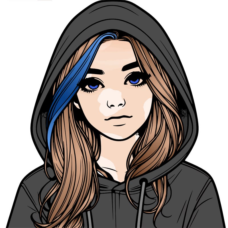 realistic girl with a hoodie