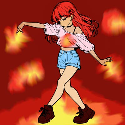 realistic girl danceing