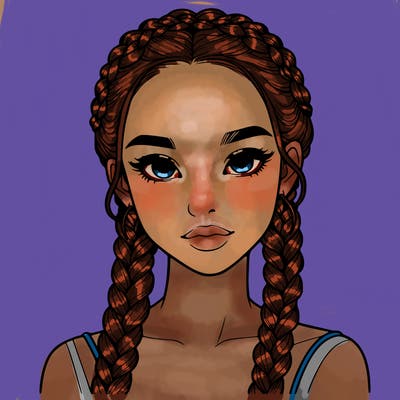 realistic girl with braids
