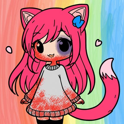 girl with cat ears and tail