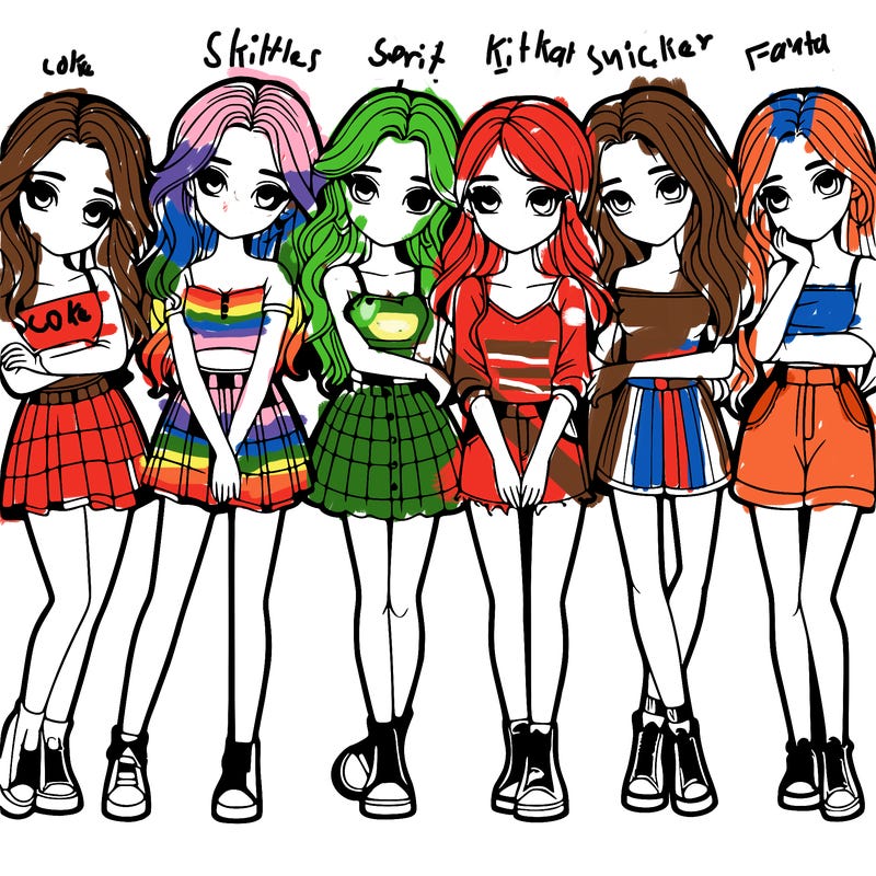 a group of girls realistic