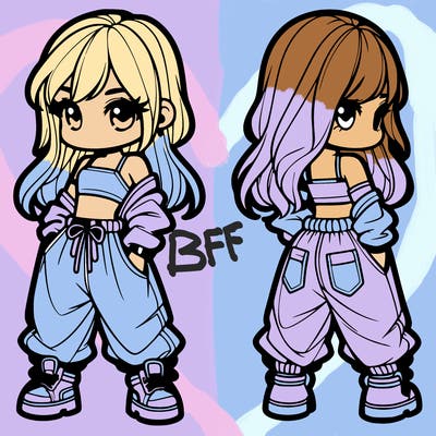 girl in crop top and baggy pants