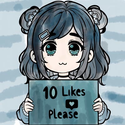 a girl with a sign saying 10 likes please