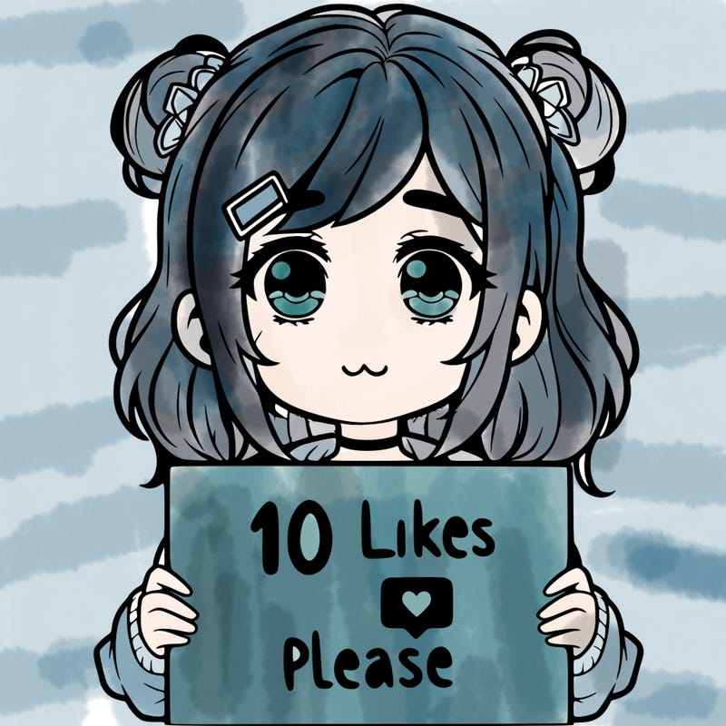 a girl with a sign saying 10 likes please