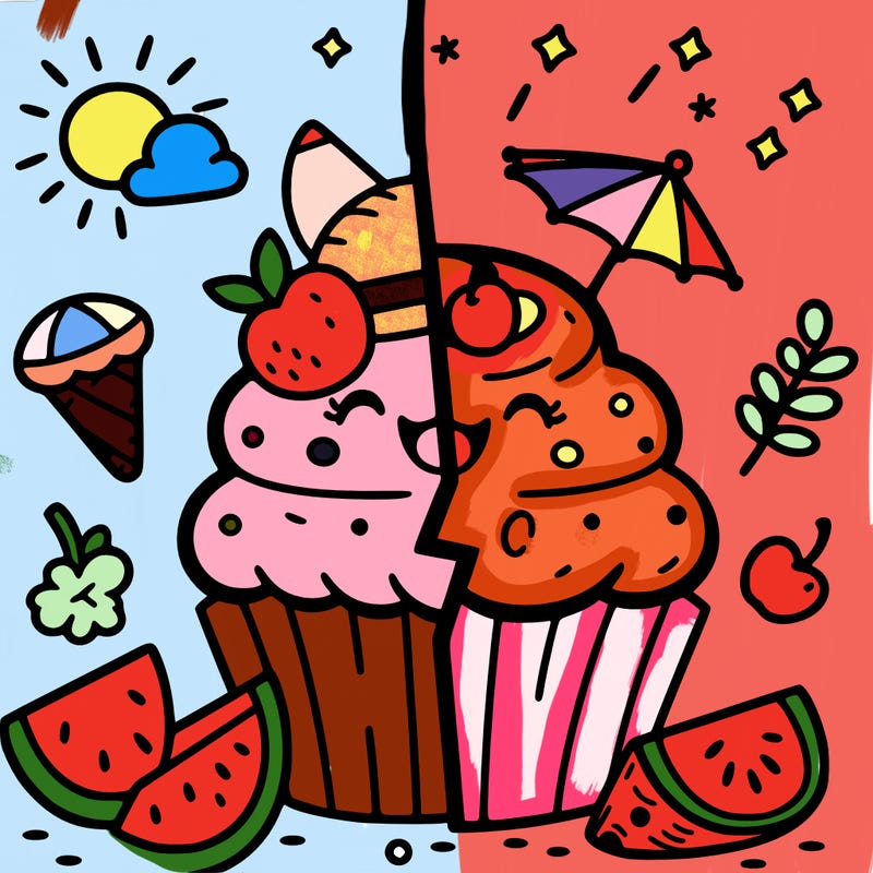 summer cupcake split