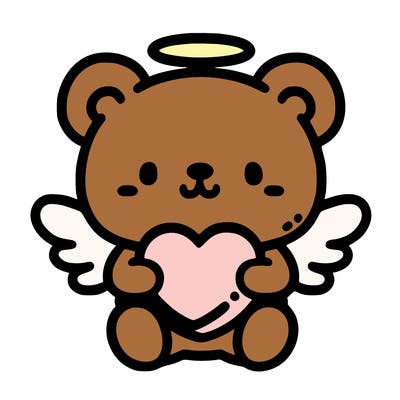 bear with wings and a heart