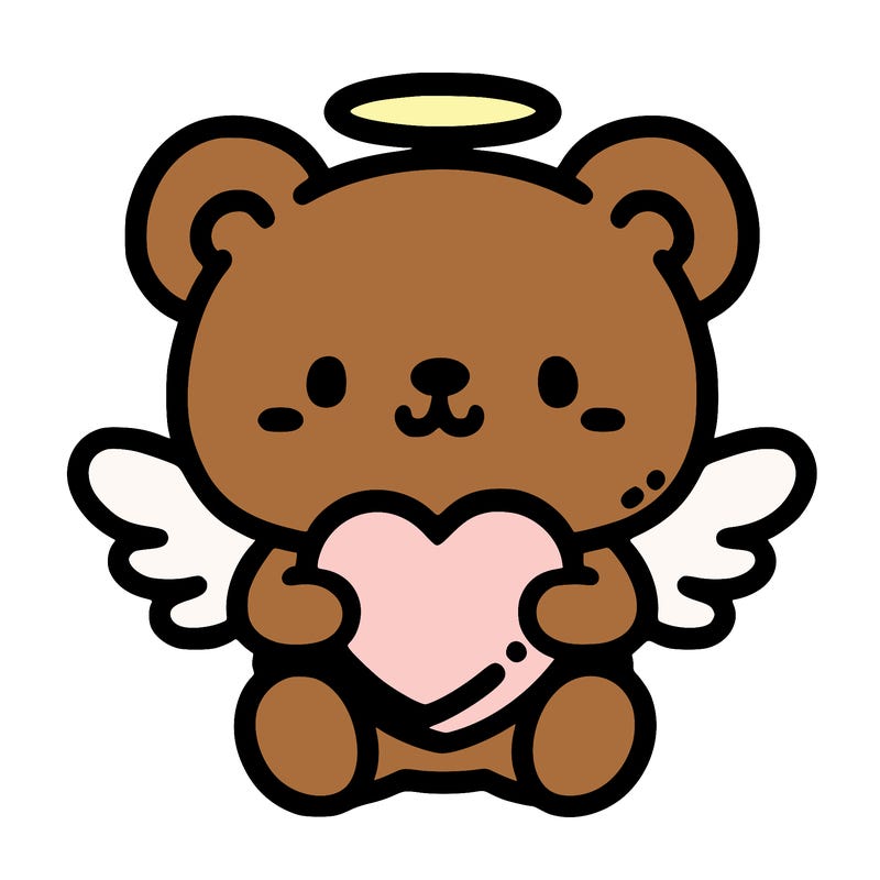 bear with wings and a heart