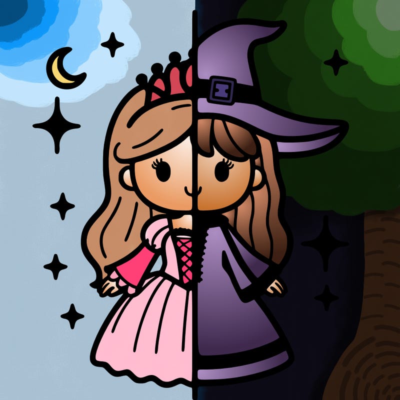 split princess and witch