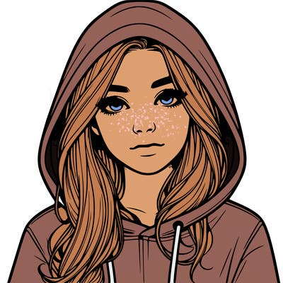 realistic girl with a hoodie