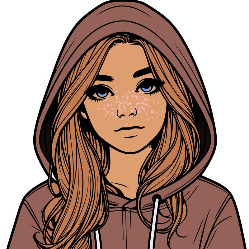 realistic girl with a hoodie