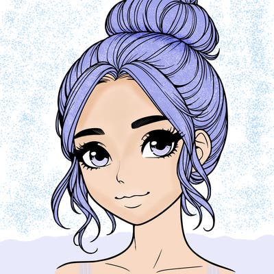 realistic pretty girl with hair in bun