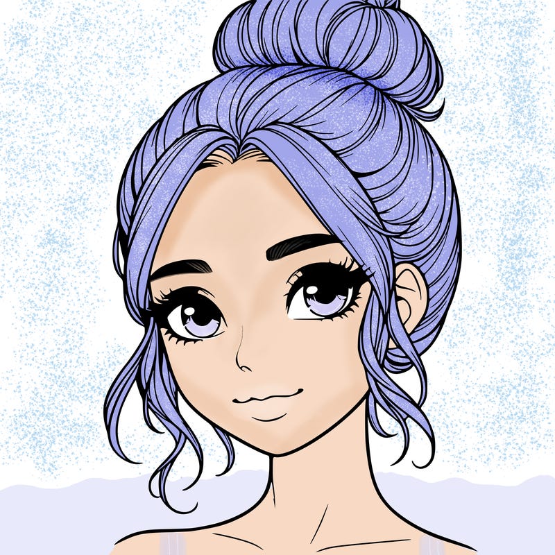 realistic pretty girl with hair in bun