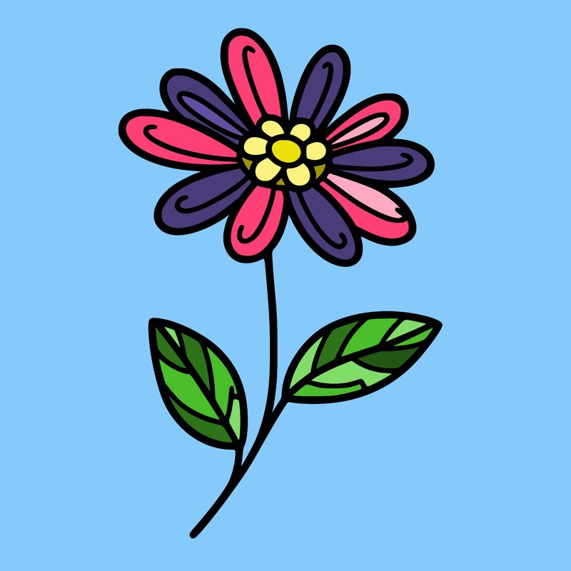 a easy flower to color