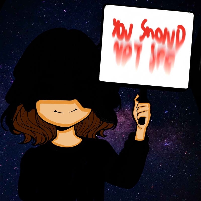 realistic girl holding up a sign