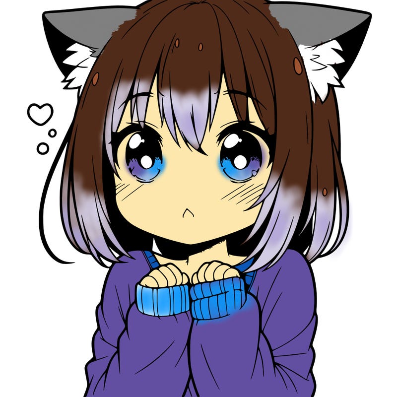 shy anime catgirl