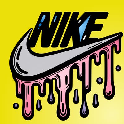 dripping nike logo