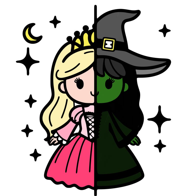 split princess and witch