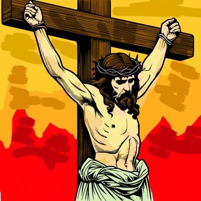 jesus realistic on the cross