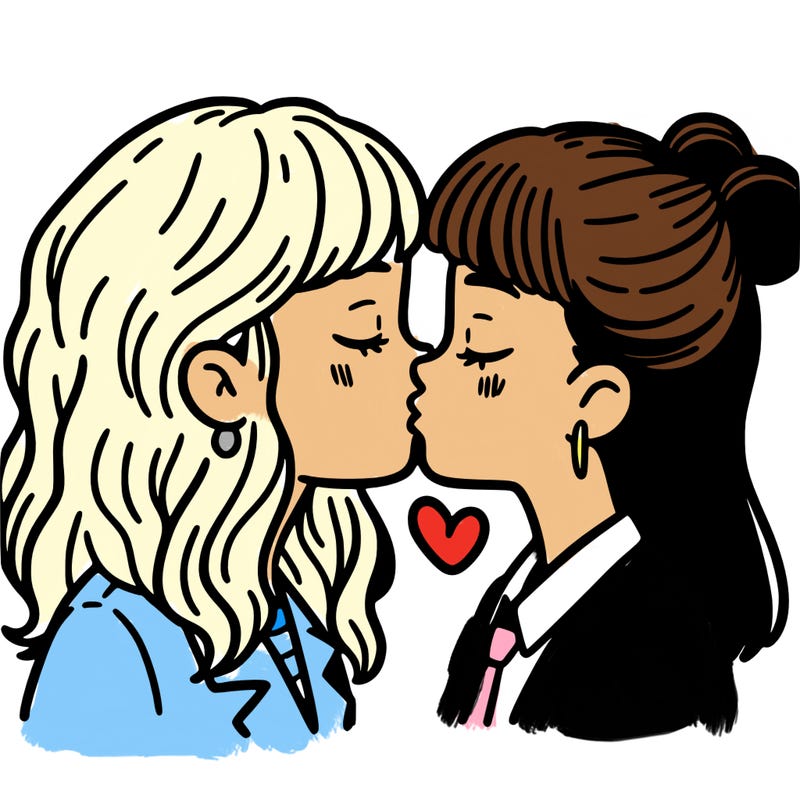 girl kissing a girl