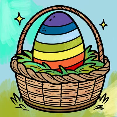 easter egg in a basket