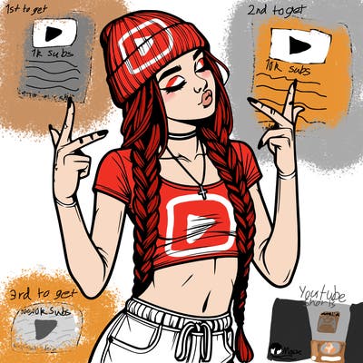 realistic teenage girl with braids and a beanie and crop top doing 🫶🏼