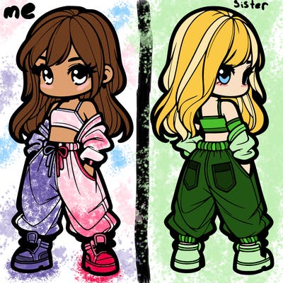 girl in crop top and baggy pants