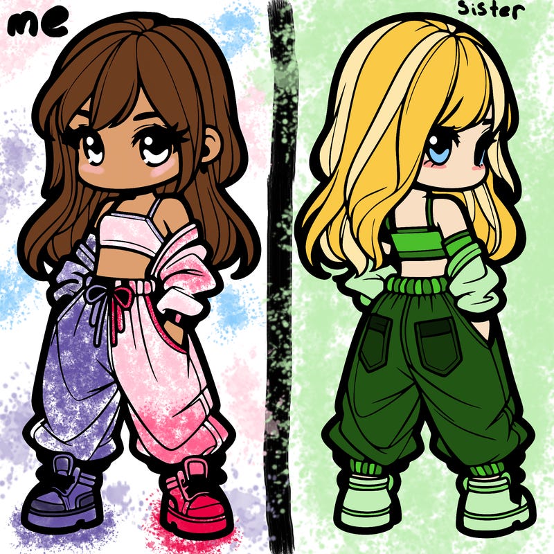 girl in crop top and baggy pants