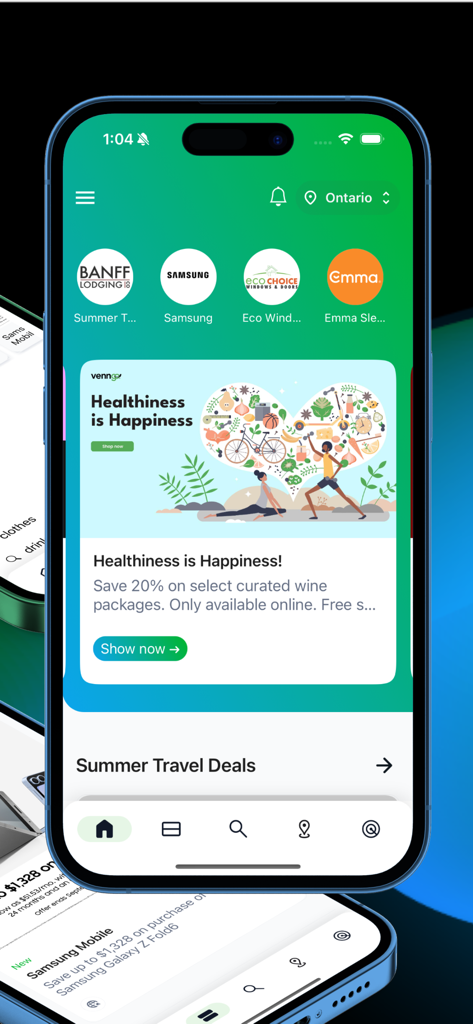 Venngo - Venngo app dashboard showing corporate discounts and health offers