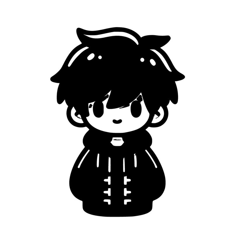 green black hair  green jacket