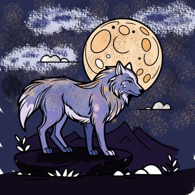 wolf moonlight