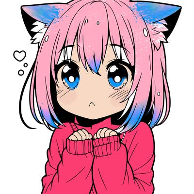 shy anime catgirl