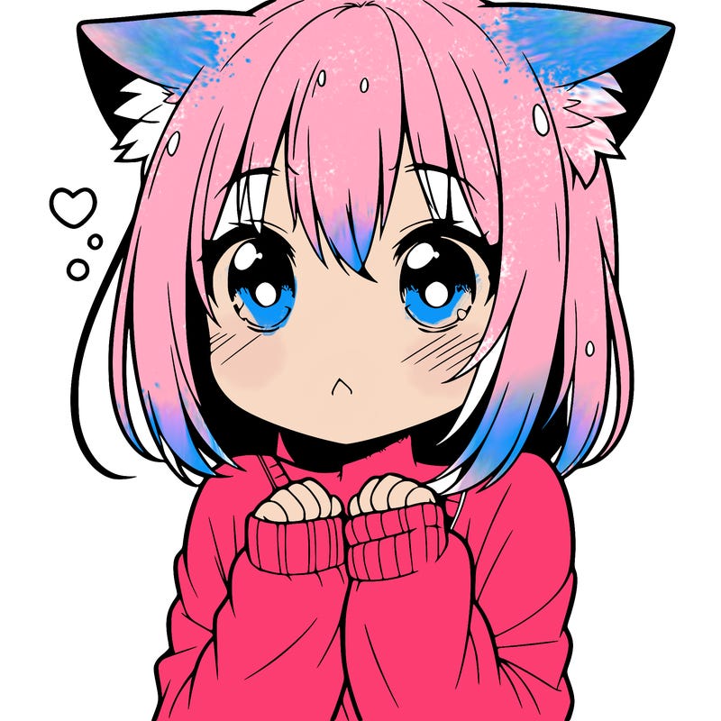 shy anime catgirl