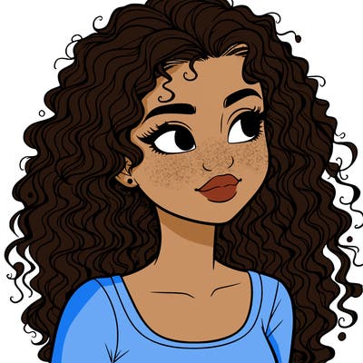 realistic girl with curly hair