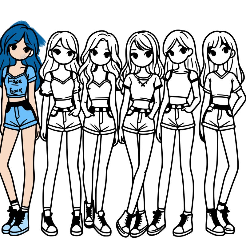 a group of girls wearing crop tops and shorts