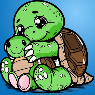 tortoise cuddling a soft toy