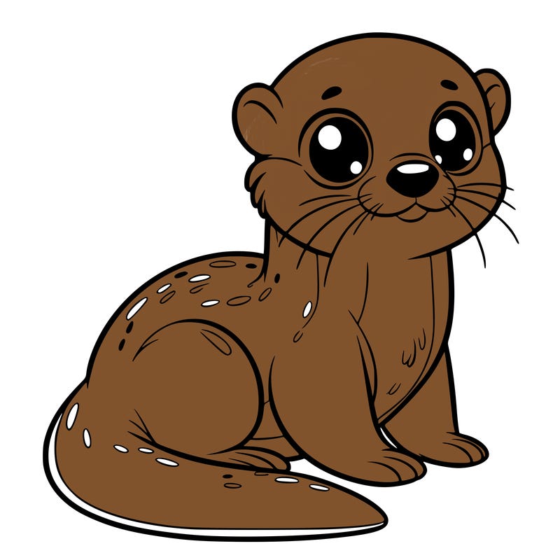 otter, big eyes, full body
