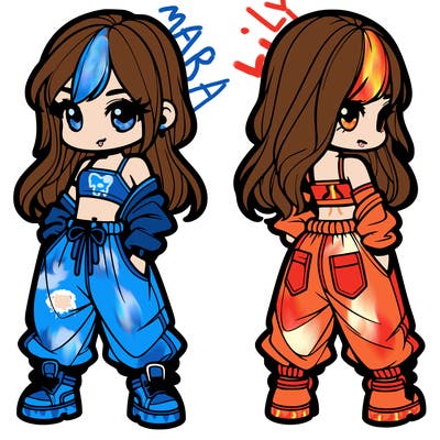 girl in crop top and baggy pants