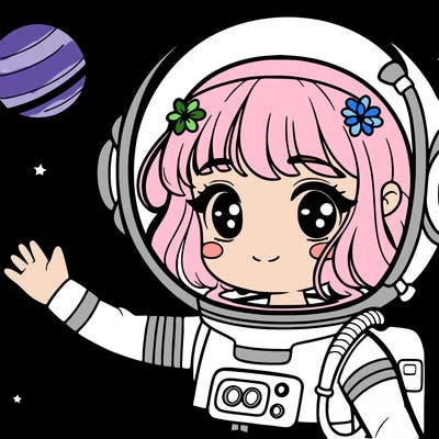 girl in a space suit