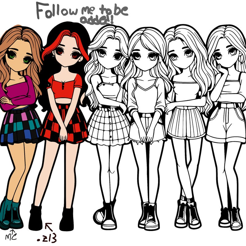 a group of girls realistic