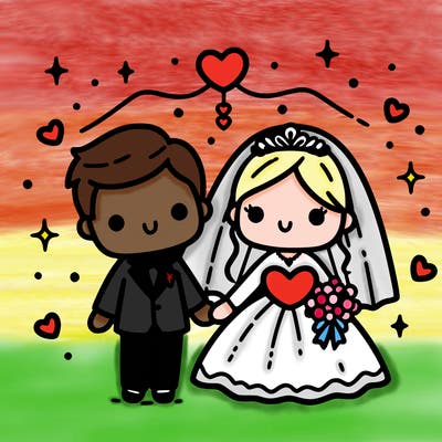 wedding tow people are getting married