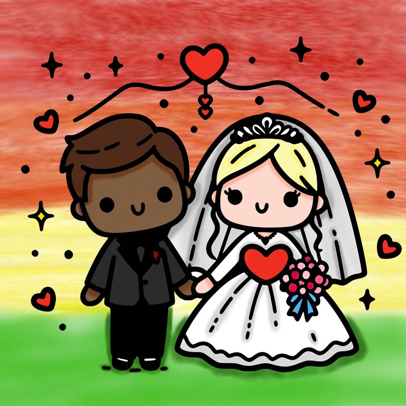 wedding tow people are getting married