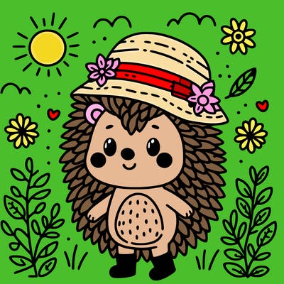 summer haze themed cute head hog