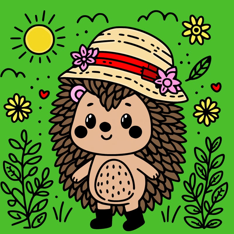 summer haze themed cute head hog