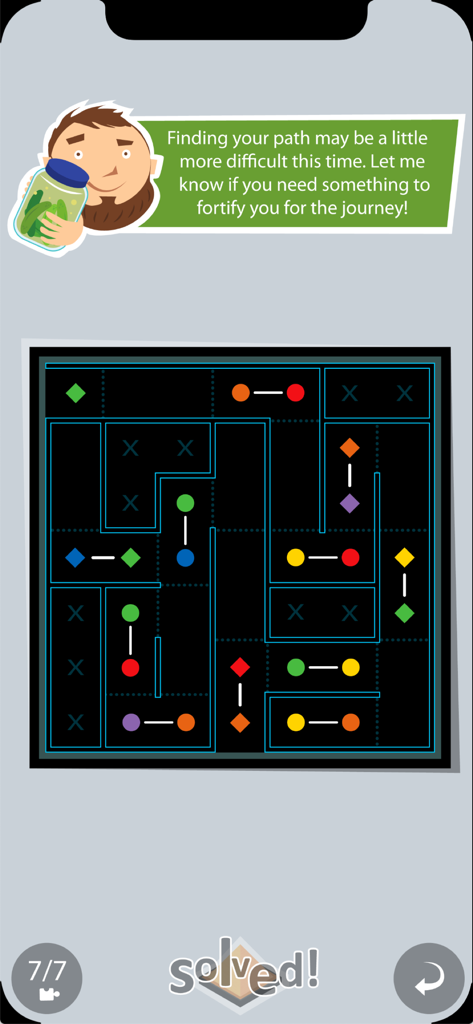 Mystery Puzzle Museum - A hand drawn character provides a witty hint for a logic grid puzzle in Mystery Puzzle Museum.