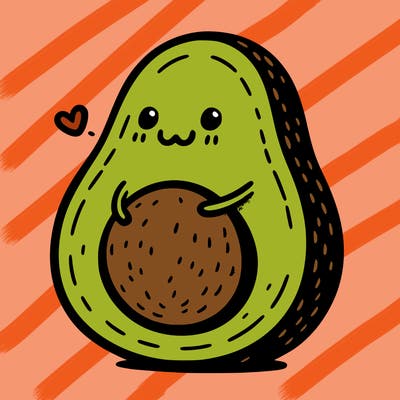 an avocado hugging an avocado