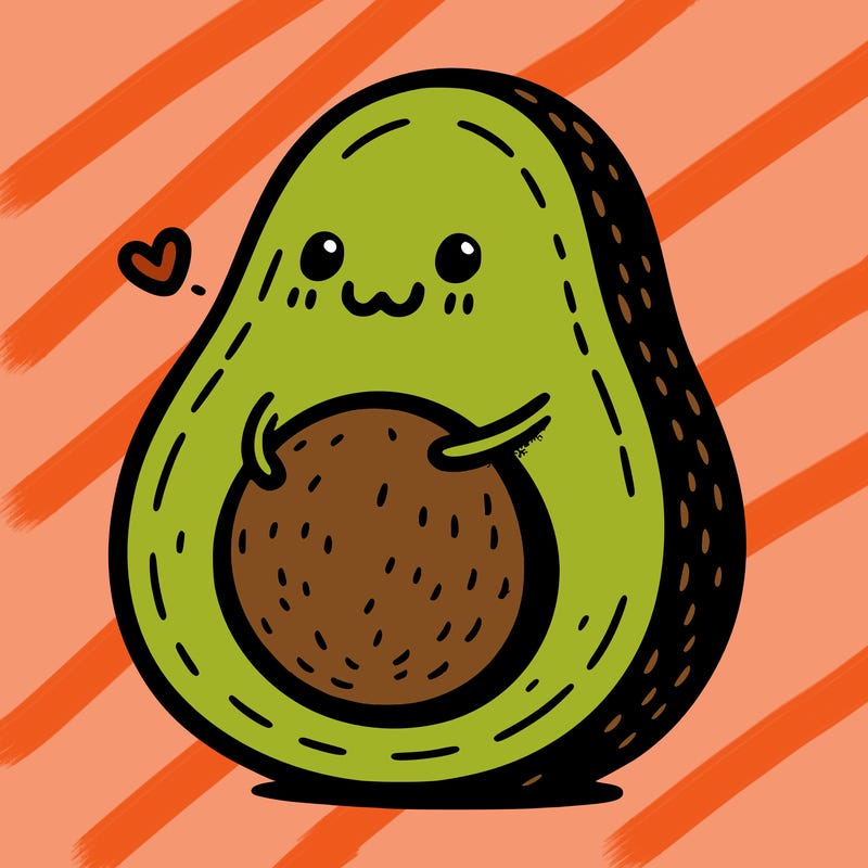 an avocado hugging an avocado